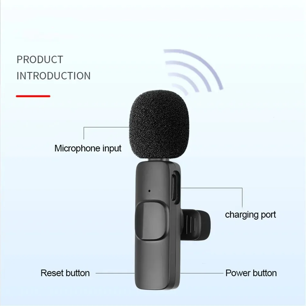 2,4 G Wireless Lavalier Mikrofon Noise Cancelling Audio Video Aufnahme für iPhone/iPad/Android/Xiaomi/Samsung Live Game Mic