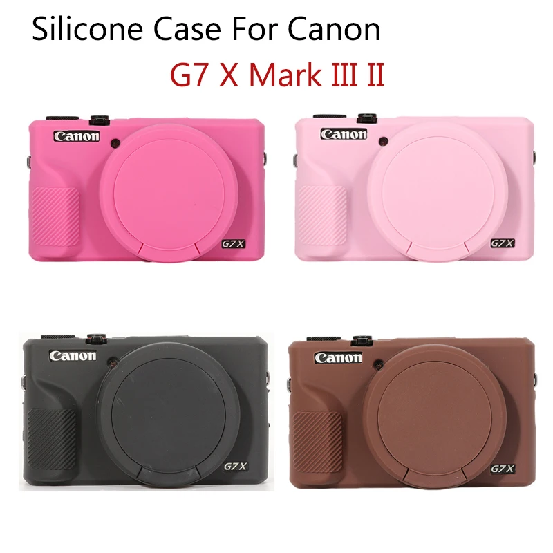 Silikonhülle für Canon PowerShot G7 X Mark III: Mark II Gehäuse-Gummihülle Tasche für G7XII G7X2 G7X3 mit Objektivschutz