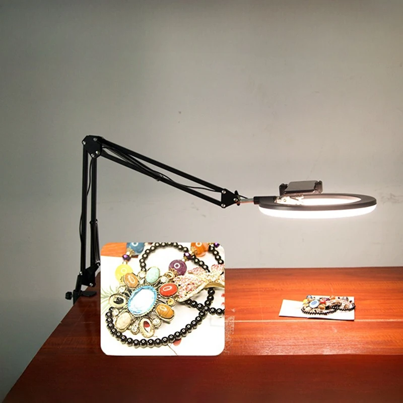 Overhead-Stativ mit Ringlicht für Mobiltelefone, Desktop-Videoaufnahmetisch, horizontaler Smartphone-Kamm zum Kochen, Filmen
