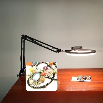 Overhead-Stativ mit Ringlicht für Mobiltelefone, Desktop-Videoaufnahmetisch, horizontaler Smartphone-Kamm