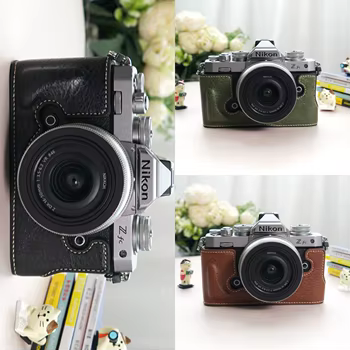 Leder-Halbhülle für Nikon Zfc: Halbgehäuse Buffalo Texture -Basisabdeckungsschutz, künstliche Lederunterseite, Öffnung