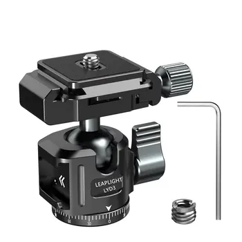 Schnellverschluss-Kugelkopf aus Aluminium mit Arca Swiss + Kaltschuh-Kamerahalterung für DSLR-Kamera, Monitor