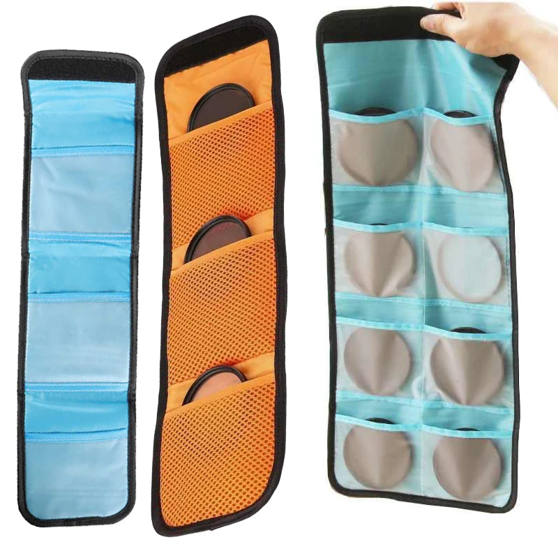 3/6/10/12 Fächer Objektivfiltertasche Kamera-Objektivfilter-Etui für 49mm-77mm ND UV CPL Kameraobjektivfilter-Halter