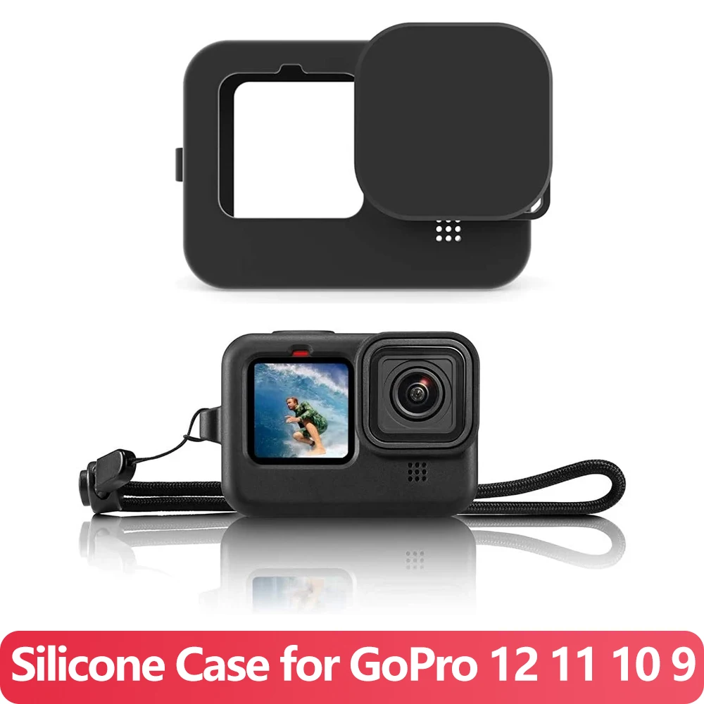 Schutzhülle für GoPro HERO13 Black, HERO12 Black, HERO11 Black: Silikon-Schutzhülle mit Objektivdeckel Handschlaufe Weiche Gummi-Schutzhülle Kamera Vlog
