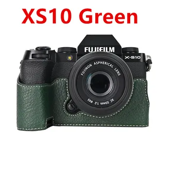 Leder-Halbhülle für Fujifilm X-S10: PU-Leder -Halbgehäuse mit Batterieöffnung und Basisabdeckung