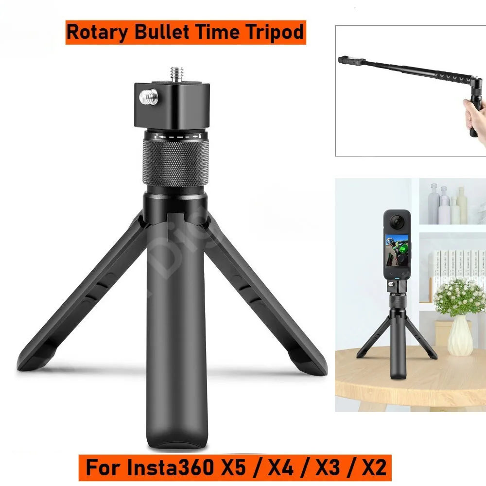 Selfie-Stick für DJI Osmo 360, Insta360 X5, X4: Bullet Time Handle Multifunktionales faltbares Stativ mit Schraube für Air Rotary Bullet Time Stativ
