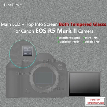 Displayschutz für Canon EOS R5 Mark II: Kamera gehärtetes glas schutz folie haupt lcd display film info