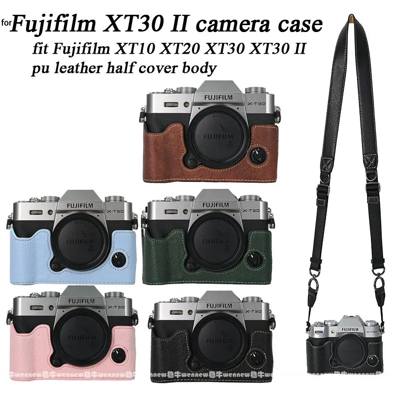 Leder-Halbhülle für Fujifilm X-T30 II: PU-Lederhülle, Kameratasche, halbe Schutzhülle.