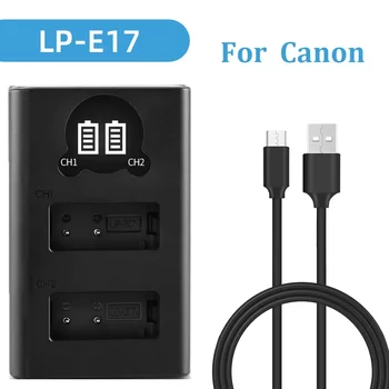Ladegerät für Canon EOS R8: Dual--Akkuladegerät NP-FW50 FZ100 BX1 LP-E6 E8 E17 NB-13L NP-W235 W126 EN-El15 EL25