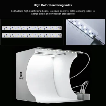 Beruf Klappbarer Lichtkasten Fotografie Fotostudio Softbox 2 LED-Licht Softbox Fotohintergrund-Set für DSLR-Kamera
