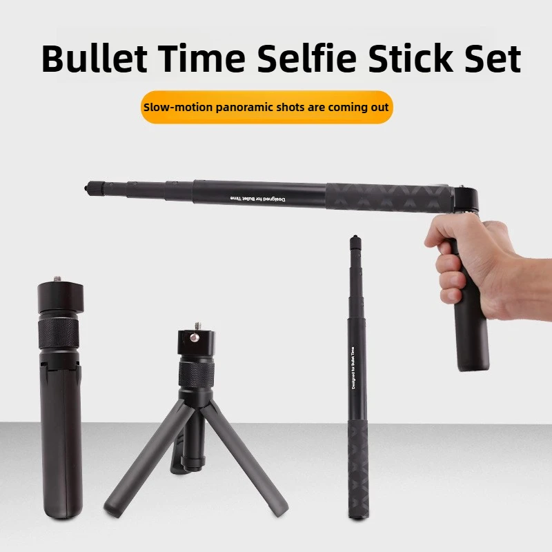 Selfie-Stick für DJI Osmo 360, Insta360 X5, X4 u. a.: Bullet Time Drehgriff Stativständer für Air Panorama-Action-Kamera-Zubehör