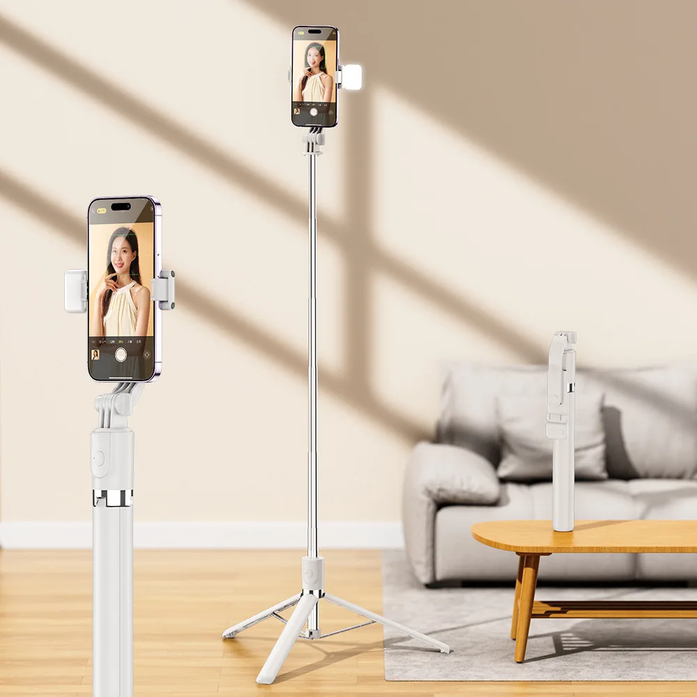 1700mm Kabelloser Selfie-Stick Stativ für Smartphones, Ausziehbarer Faltbarer Handyständer, Tragbares Einbeinstativ mit Stabiler Aufnahme