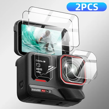 Schutz für Insta360 Ace Pro: 3-IN-1 Gehärtetes Glas, Bildschirm- und Kameraobjektivschutz Kratzfeste Glasfolie Zubehör-Set