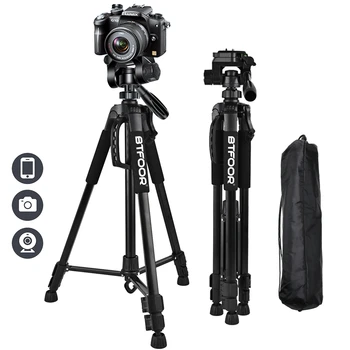 Telefon Reise Selbst Stativ Aluminium Hohe 55 "140CM Ständer Mit Schnell Platten Montieren Pan Kopf Für Canon