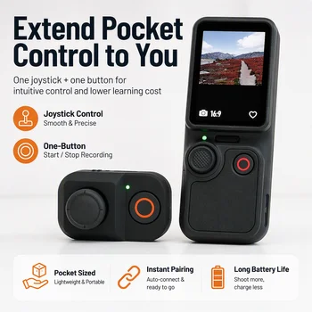 Drahtloses Auslösesystem Kompatibel mit Pocket3/4 Straßenfotografie-Fernbedienung + Joystick