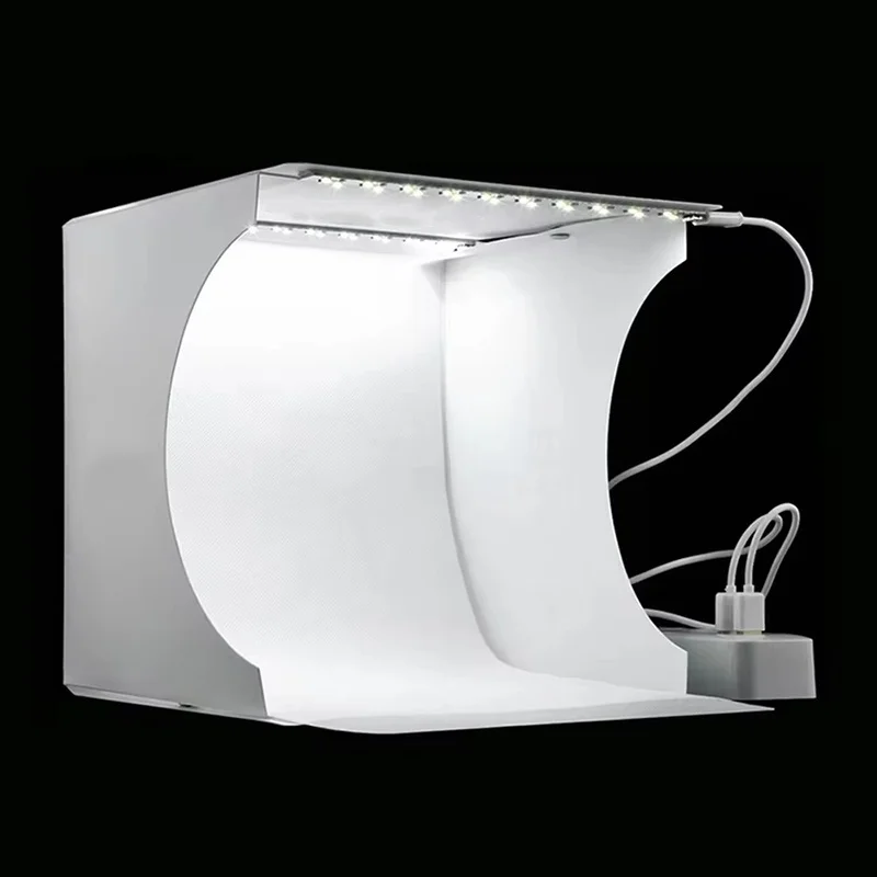 Mini Folding Photobox Fotografie LED Licht Zimmer Foto Studio Licht Zelt Box Mit 6 Farben Hintergründe Photobox Für
