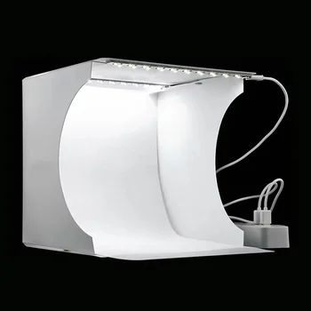 Mini Folding Photobox Fotografie LED Licht Zimmer Foto Studio Licht Zelt Box Mit 6 Farben Hintergründe