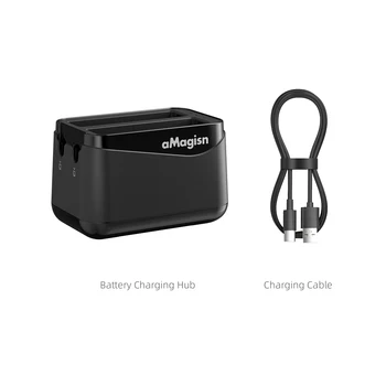 Ladegerät für Insta360 X4: AMagisn 2-in-1 Akku-Ladestation Air, 2-Slot-Schnellladegerät mit Dual-Micro-SD-Kartenspeicher für