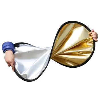 30/60/80/110cm Tragbarer Zusammenklappbarer Runder Fotografie-Reflektor Fotostudio Outdoor-Lichtdiffusor Multi-Disc mit