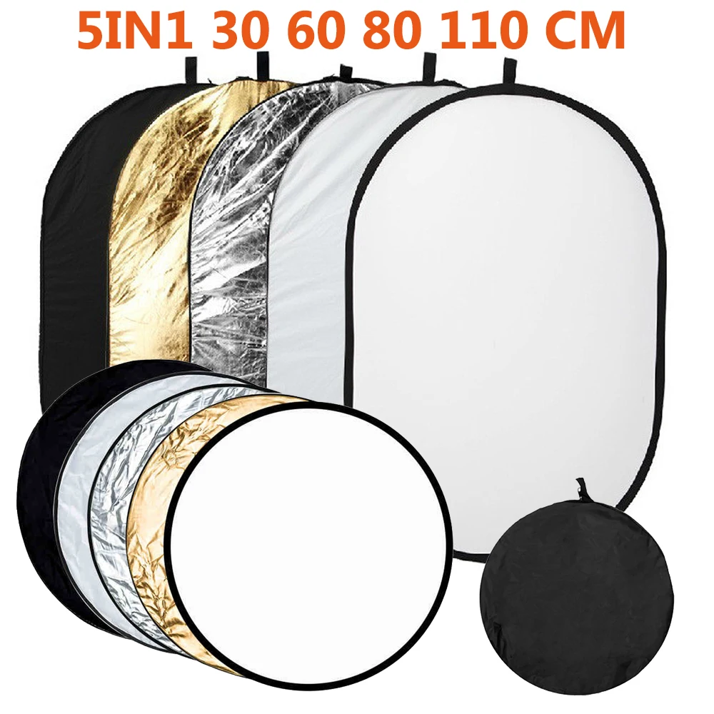 110/80/60/30cm 12 Zoll Reflektor 5 in 1 Fotos runder Reflektor für Fotografie Licht Diffusor Fotostudio Zubehör
