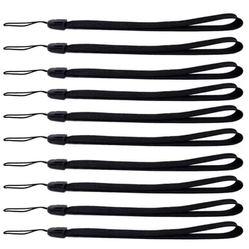 10 Teile/satz Schutzhülle Handgelenk Strap Schwarz Kiefer Seil Selfie Stick Lanyard Taschenlampe Handy Lanyard