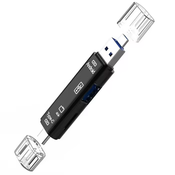 5-in-1-Multifunktions-USB 2.0 Typ C/USB/Micro-USB/TF/SD-Speicherkartenleser OTG USB-Leser Kartenadapter Handy-Zubehör