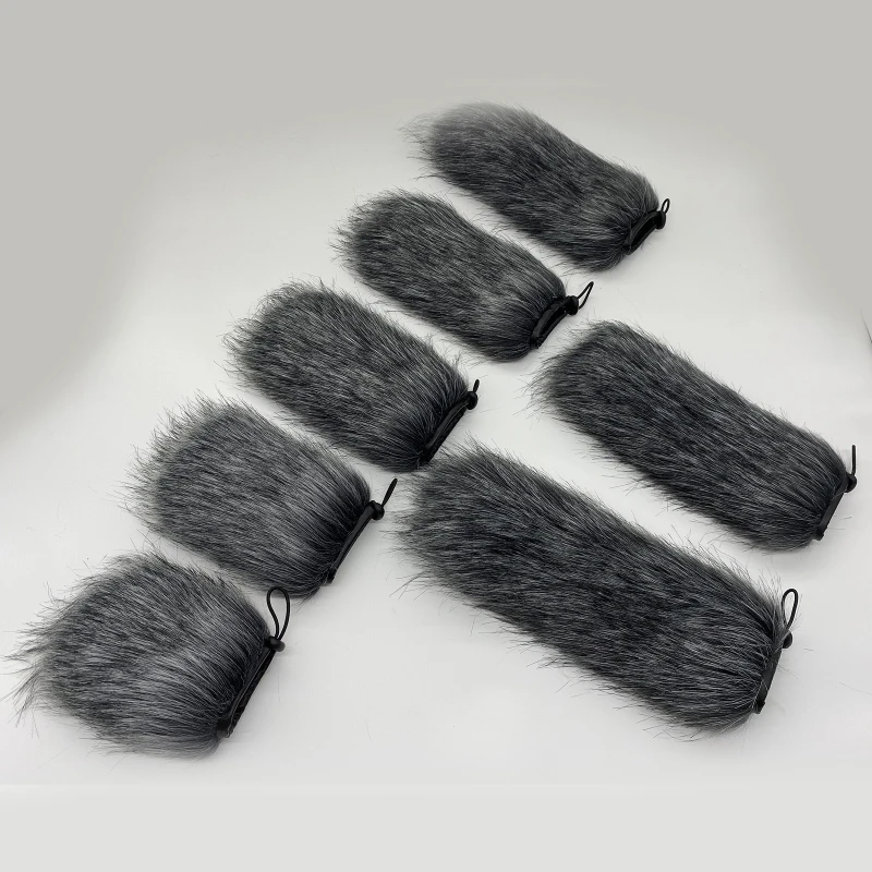 Pelzige Windschutz scheibe Wind abdeckung Mikrofon Windschutz scheibe Schaumstoff abdeckung 9-24cm für Mikrofon wind