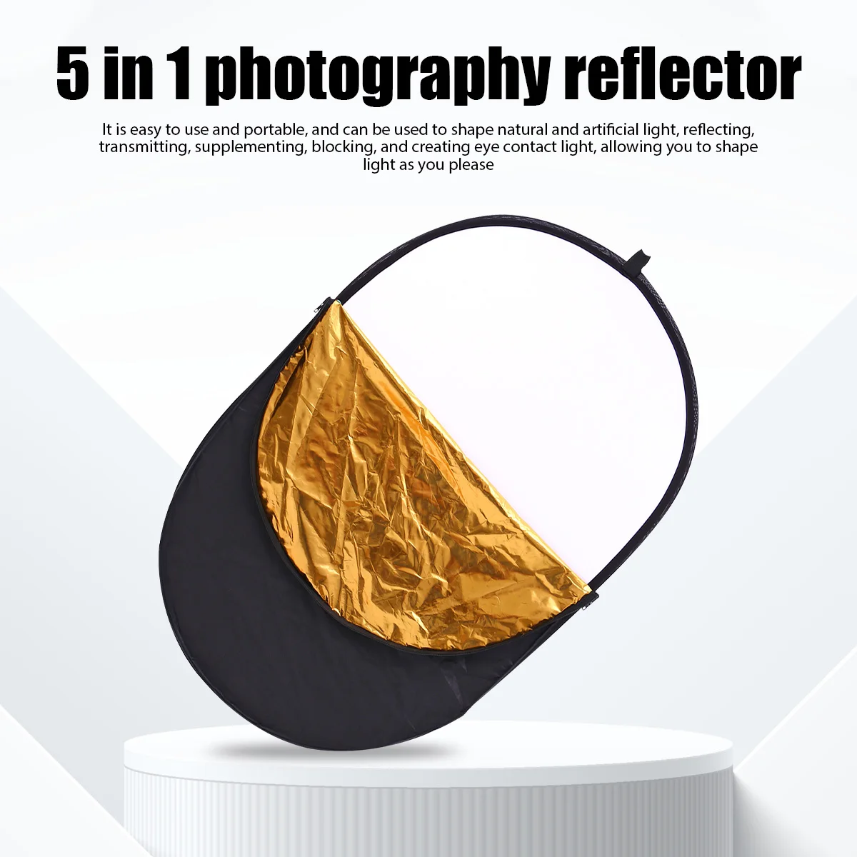 5-in-1-Fotografie-Reflektortafel für Studiofotografie, 60 x 90 cm, Outdoor-Fotostudio, Live-Beleuchtungssets