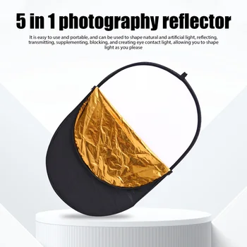 5-in-1-Fotografie-Reflektortafel für Studiofotografie, 60 x 90 cm, Outdoor-Fotostudio, Live-Beleuchtungssets