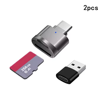 USB C TF-Kartenleser, USB C auf USB A, tragbarer OTG-Kartenadapter für Android-Handy, Kamera, Laptop, Metall-Typ-C-Kartenleser