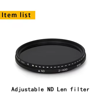 Variabler ND-Filter für Kamera, einstellbarer Neutraldichte-Objektivfilter (ND2-ND400) – 37, 40,5, 43, 46, 49, 52, 58, 62, 67, 72 77 82 mm