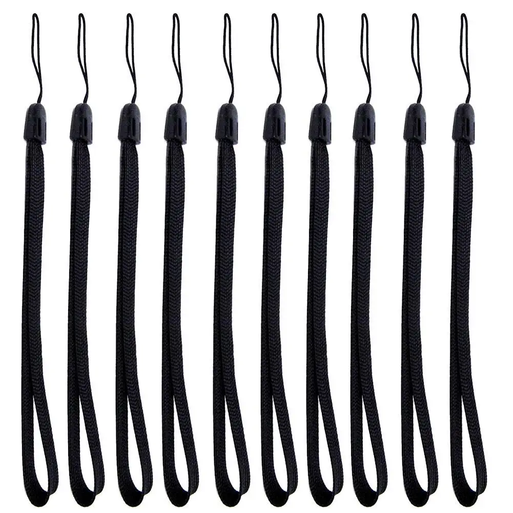 10 Teile/satz Schutzhülle Handgelenk Strap Schwarz Kiefer Seil Selfie Stick Lanyard Taschenlampe Handy Lanyard