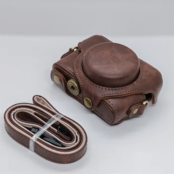 Leder-Halbhülle für Sony RX100 VII: PU Leder Kamera Tasche Fall M4 M5 M6 Schulter Gurt Ganzkörper Schützen Abdeckung