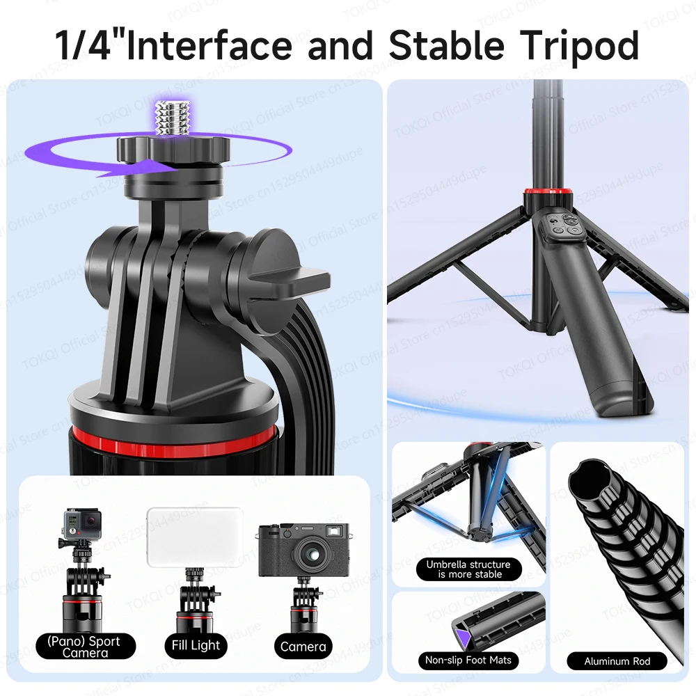 C22 AI Face Tracking Handheld Gimbal Stabilizer 360° ° Rotation Shoot Selfie Stick Stativ für Mobiltelefon, 1/4'' Schraube für Kamera