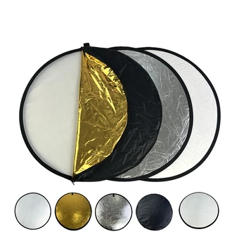 Fotoreflektor-Set, 5-in-1-Stil, Outdoor-Fotolicht für Live-Aufnahmen, optional 60/80/110 cm, tragbar