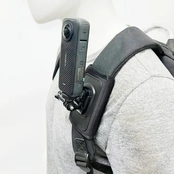 Halterung für GoPro HERO13 Black, DJI Osmo Action 5 Pro, Insta360 X4 u. a.: 360 Rotation Tasche Rucksack