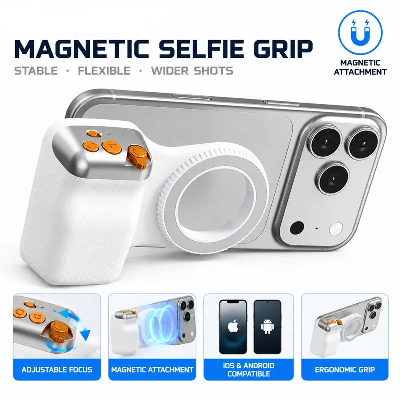 Magnetische Telefon Kamera Schießen Hand Grip Zoombare Smartphone Halter Schießen Hilfe Fernbedienung Griff Für Iphone Android Telefon