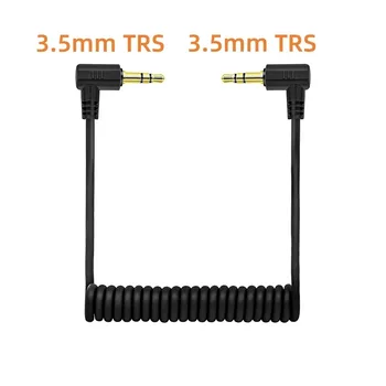 90 Grad 3,5 mm 1/8 TRS auf TRS-Mikrofonkabel für Camcorder-Kamera, gewickeltes rechtwinkliges TRS auf