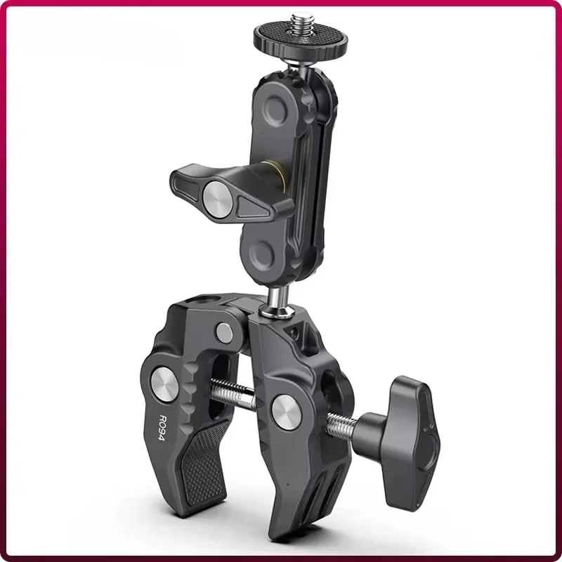 U-lanzi R094 Metall-Superklemme mit Doppelkugelkopf, magische Armklemme mit 1/4 Zoll 3/8 Zoll Loch für DSLR-Kamera