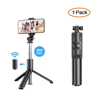 Bluetooth Wireless Selfie Stick Stativ mit Licht Fernbedienung Ausziehbares Stativ für iPhone Handy Tiktok Live