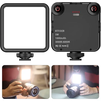 LED-Videoleuchte, tragbar, Fotografie, On-Camera, 3000 K-6000 K, zweifarbige Beleuchtung, Kaltschuh für DSLR-Kamera
