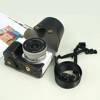 Leder-Halbhülle für Sony ZV-E10 II, ZV-E10: Schutzhülle Cover Base Tasche Tasche Barrel Leder Schultergurt Hals Body Case