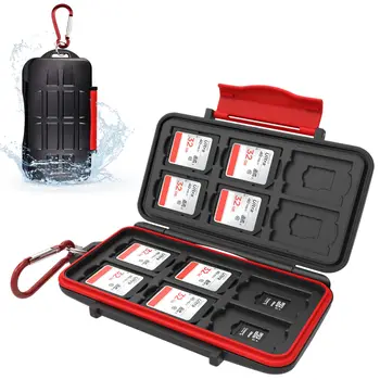Professioneller wasserdichter Aufbewahrungshalter für SD SDHC SDXC TF-Speicherkartenhülle für 12 SD-Karten und 12