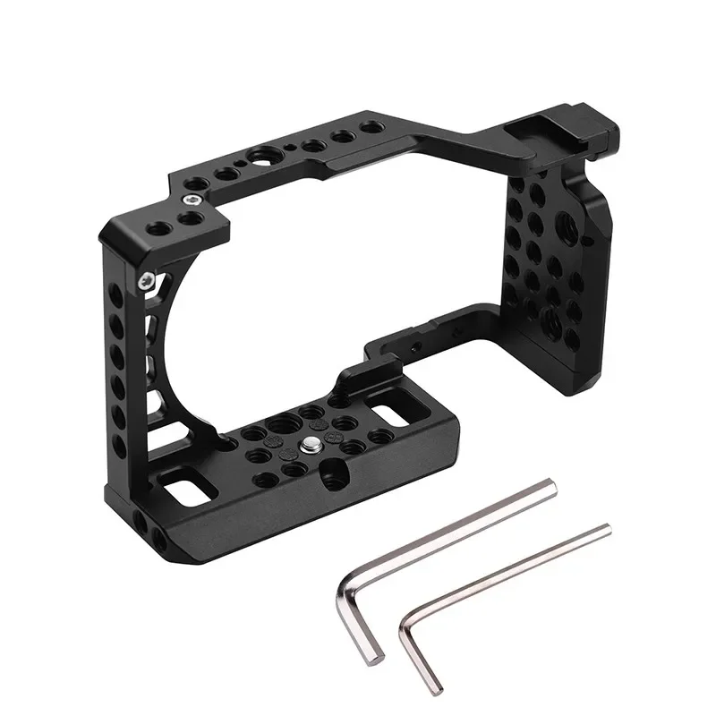 Cage für Sony A6400, A6100: Kamerakäfig Zubehör Vlog-Gehäuse Handheld-Halterung Kaltschuhmikrofon LED-Lichthalterung Video-Rig