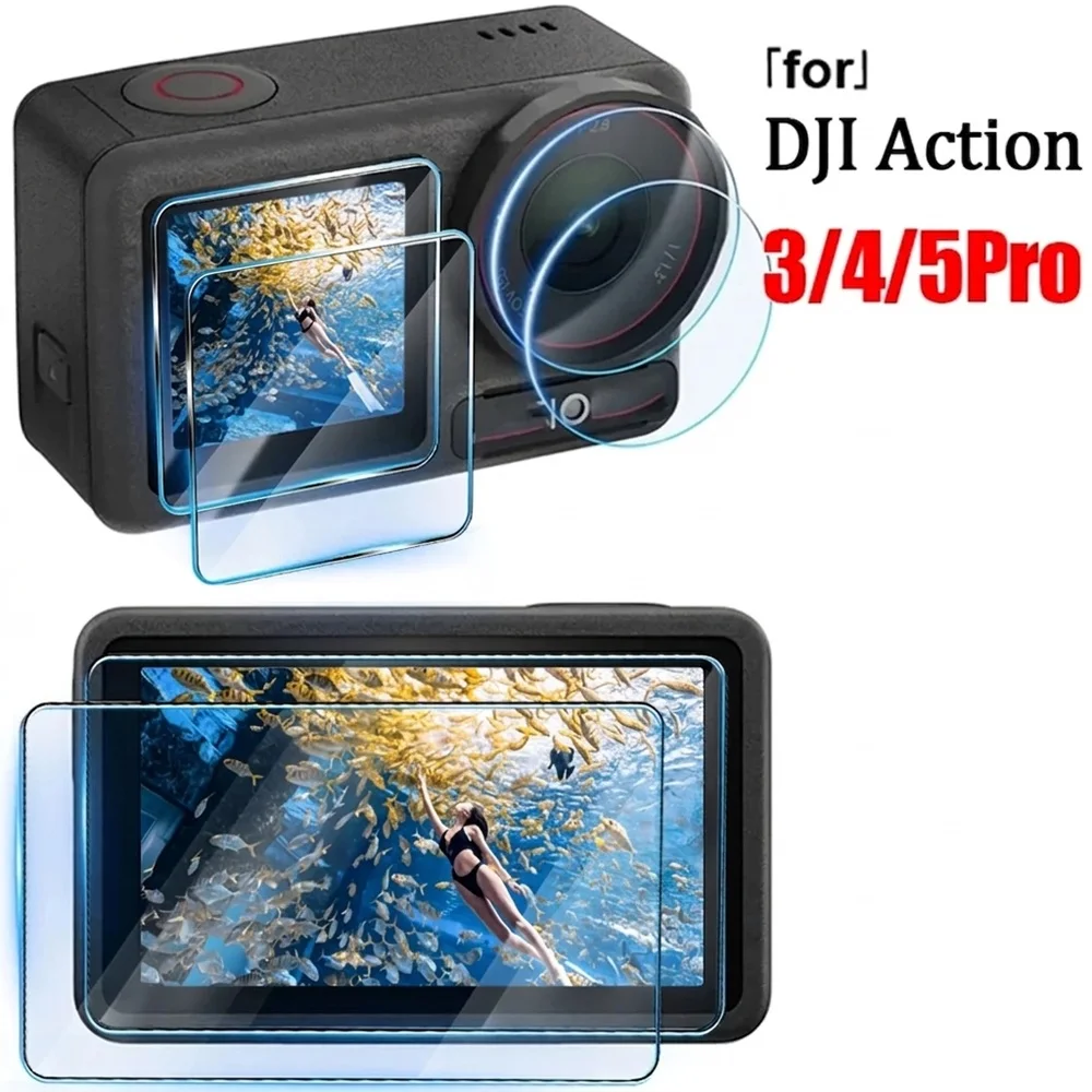 Displayschutz für DJI Osmo Action 5 Pro: Displayschutzfolie Gehärtetes Glas 9H Härte HD-Klarheit Anti-Fingerabdruck Explosionsgeschützt