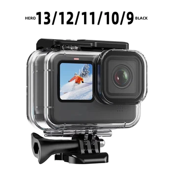 Wasserdichtes Gehäuse für GoPro Hero 13 12 11 10 9, Schwarz, 60 m Gehäuse, Tauchschutz, Anti-Drop-Schutzhülle