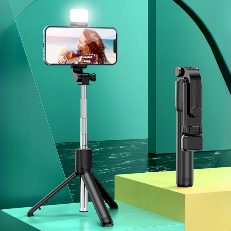 All-in-One erweiterbares tragbares IPhone-Stativ Selfie Stick Selfie Stick mit Fernbedienung mit abnehmbarer BT Wireless Remote kompatibel