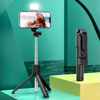 All-in-One erweiterbares tragbares IPhone-Stativ Selfie Stick mit Fernbedienung mit abnehmbarer BT Wireless