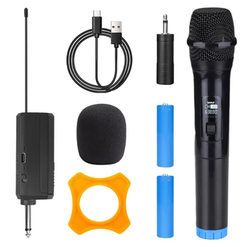 Drahtloses Mikrofon, dynamische Handmikrofone, Karaoke-Mikrofon mit wiederaufladbarem Empfänger für Hochzeit, Party