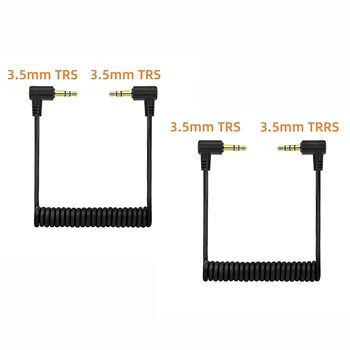 90 Grad 3,5 mm 1/8 TRS auf TRS-Mikrofonkabel für Camcorder-Kamera, gewickeltes rechtwinkliges TRS auf